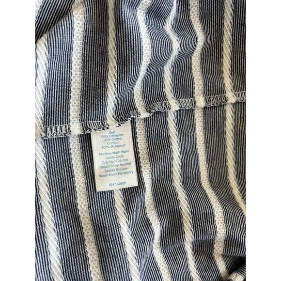 Sail to Sable Textured Knit Stripe Long Sleeve Dress in Navy Woman’s Size L - Picture 7 of 8